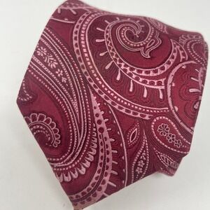 Donald J Trump Signature Collection Men's Burgundy Paisley Silk Tie